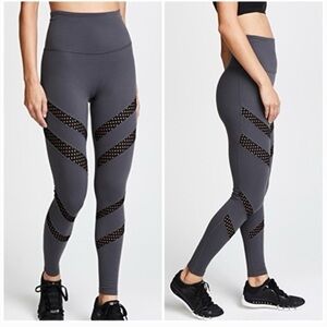 Beyond Yoga Make a Slash gray High waisted mesh leggings